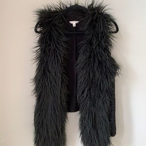 CAbi Black Furry Vest